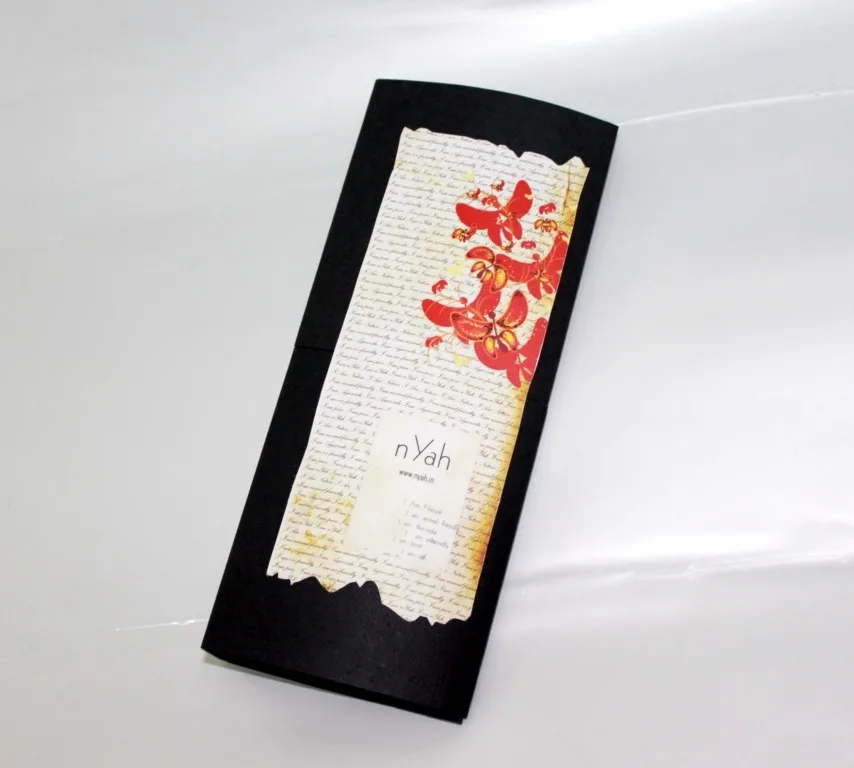 Nyah Large Book Gift Soaps – 2 × 100 g, Book-shaped black presentation box with decorative cover artwork.