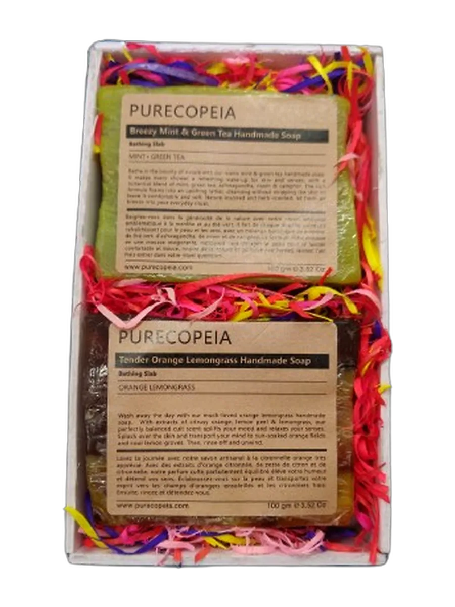Two-piece soap gift box, on a transparent studio-style background